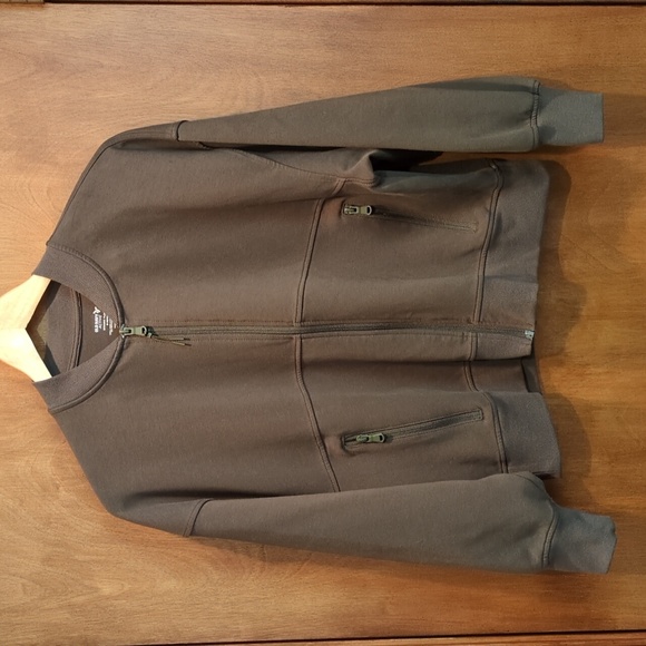 Old Navy Active Dynamic Fleece Bomber Jacket in Heritage Green Size M Petite - Picture 2 of 8